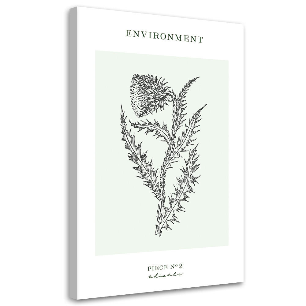 WANDBILD distelblume umwelt - Türkis, Textil (40/60cm) - Feeby