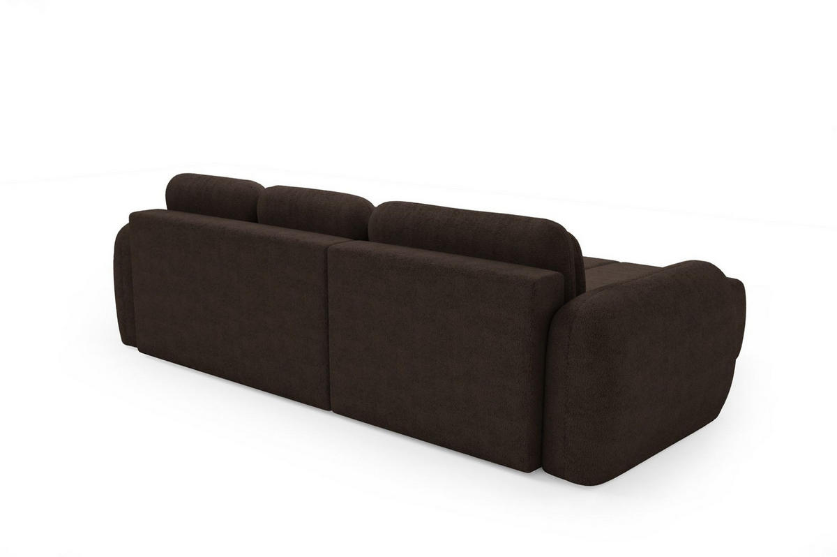 ECKSOFA Caria Mit Schlaffunktion - Braun, Holzwerkstoff/Textil (304/190cm) - Fun Möbel