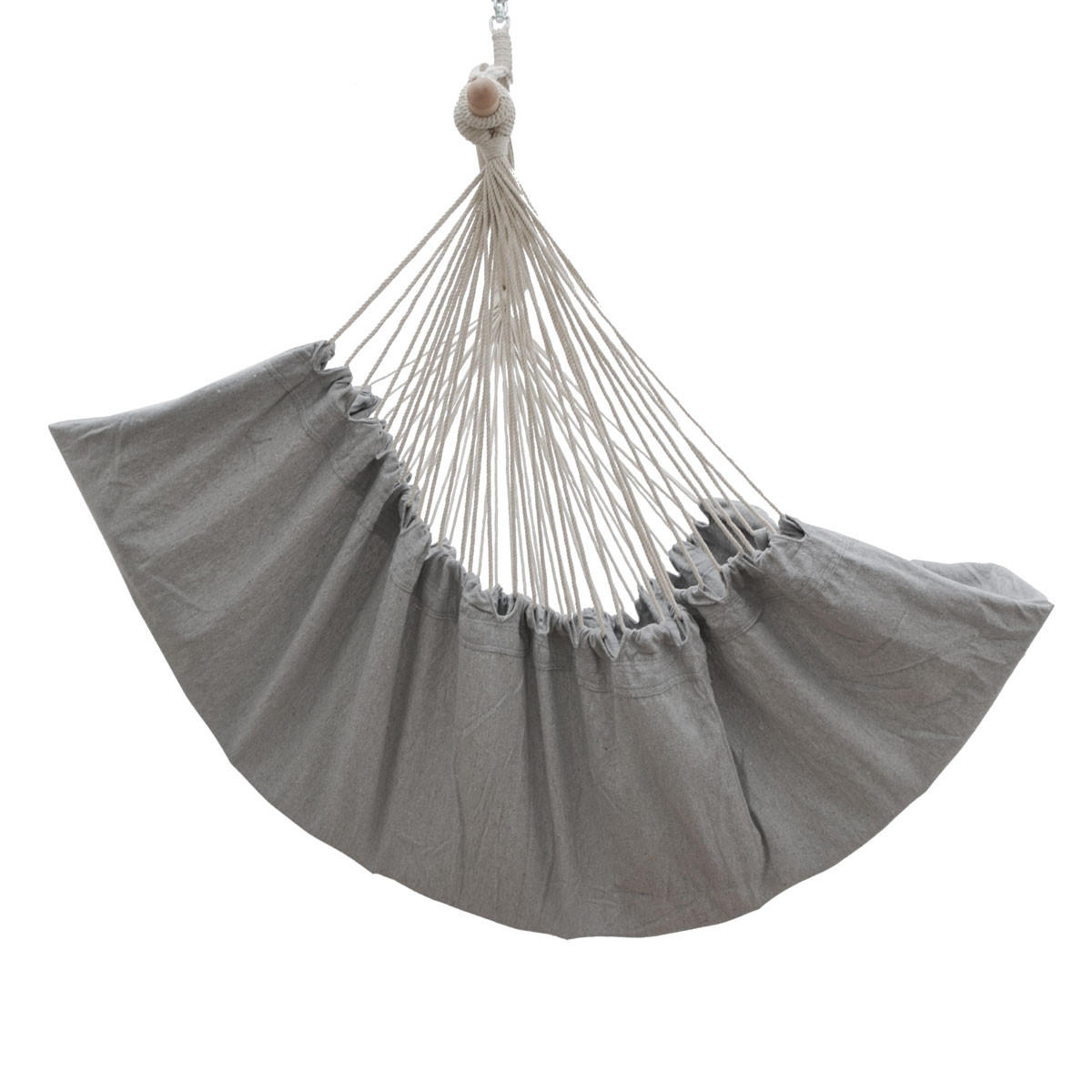 XXL-HÄNGESESSEL mit Kissen und Seitenfach, 220/120cm, Grau - Grau, Textil (120/145/220cm) - Amanka
