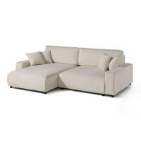 ECKSOFA Samt 234x170x78 beige SOFIA - Beige, Kunststoff (234/165cm) - Massivmoebel24