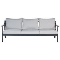 GARTENSOFA 3-Sitzer Grau Kiato - Hellgrau, Metall (225/77/80cm) - Beliani