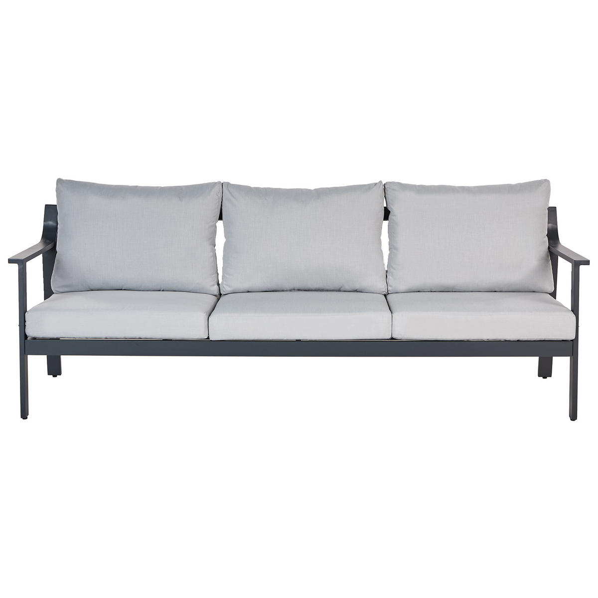 GARTENSOFA 3-Sitzer Grau Kiato - Hellgrau, Metall (225/77/80cm) - Beliani