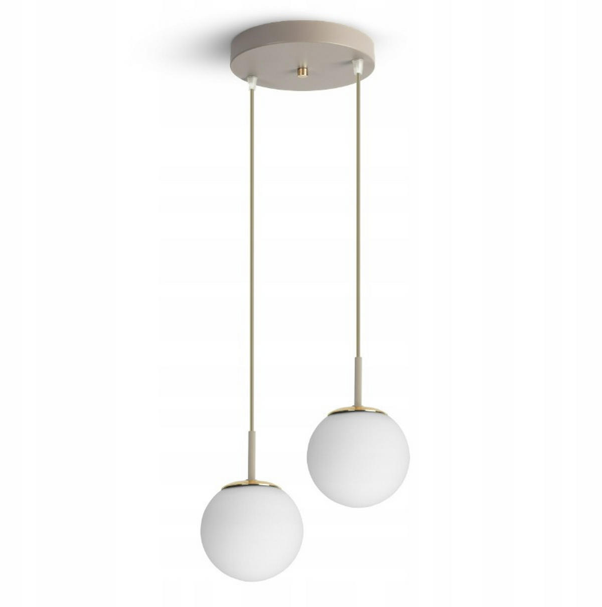 PENDELLEUCHTE ECRU II - Beige/Goldfarben, Glas/Metall (30/30/100cm) - kiki design