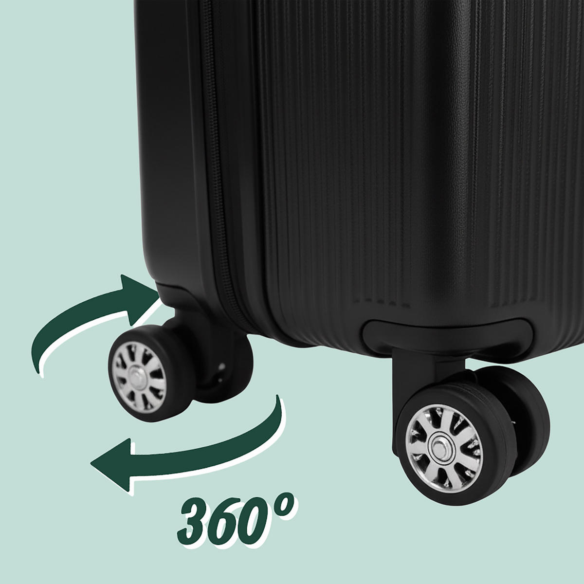 3-TLG.KOFFERSET - Schwarz, Kunststoff (48/75/29cm) - Relaxdays