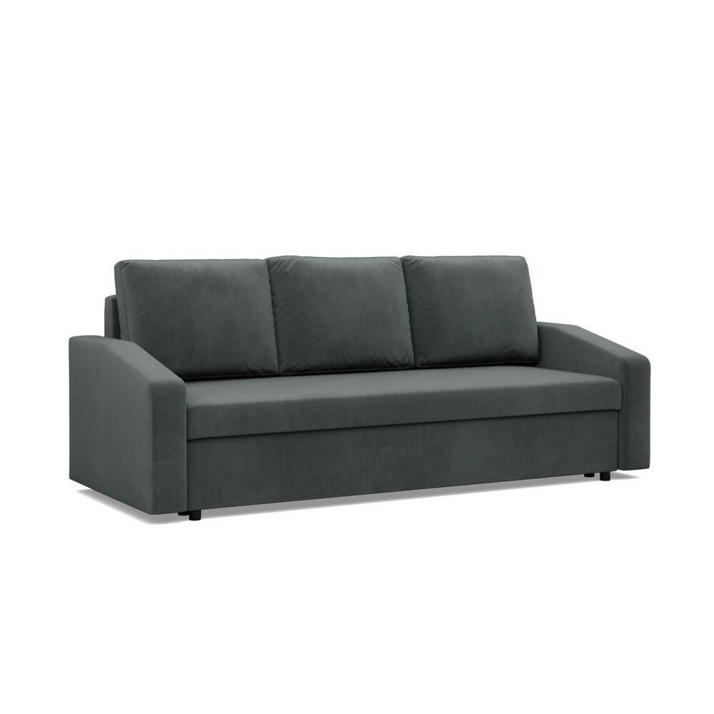 SOFA Neo mit abgeschrägter Armlehnen dunkelgrau - Dunkelgrau, Textil (220/92/92cm) - SIMKAM Furniture