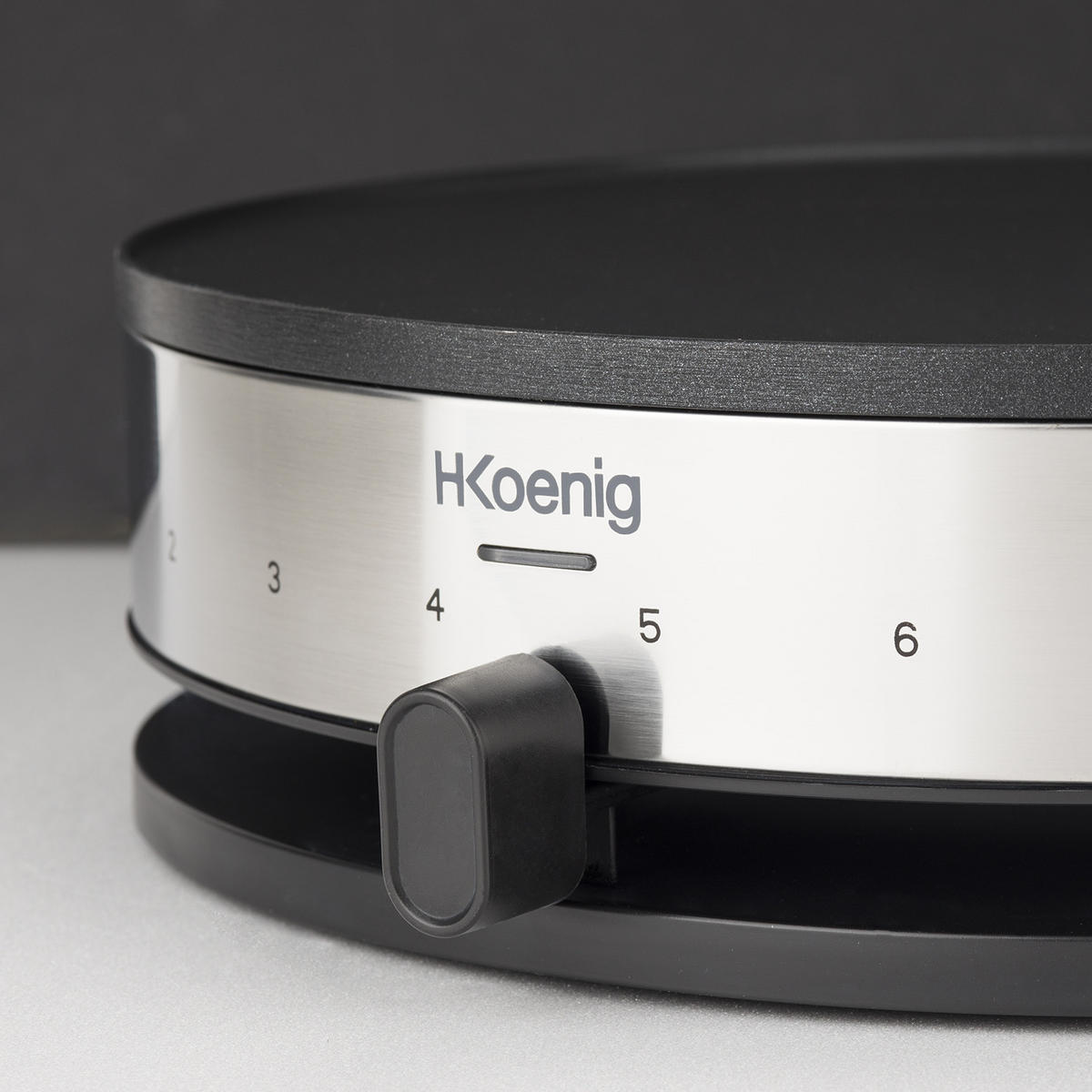 PFANNKUCHENMASCHINE KREP29 Schwarz und Silber, 33 cm Antihaftbeschichtete Kochplatte, Tischgerät, Einstellbarer Thermostat - Schwarz, Metall (33/9.5/33cm) - HKoenig