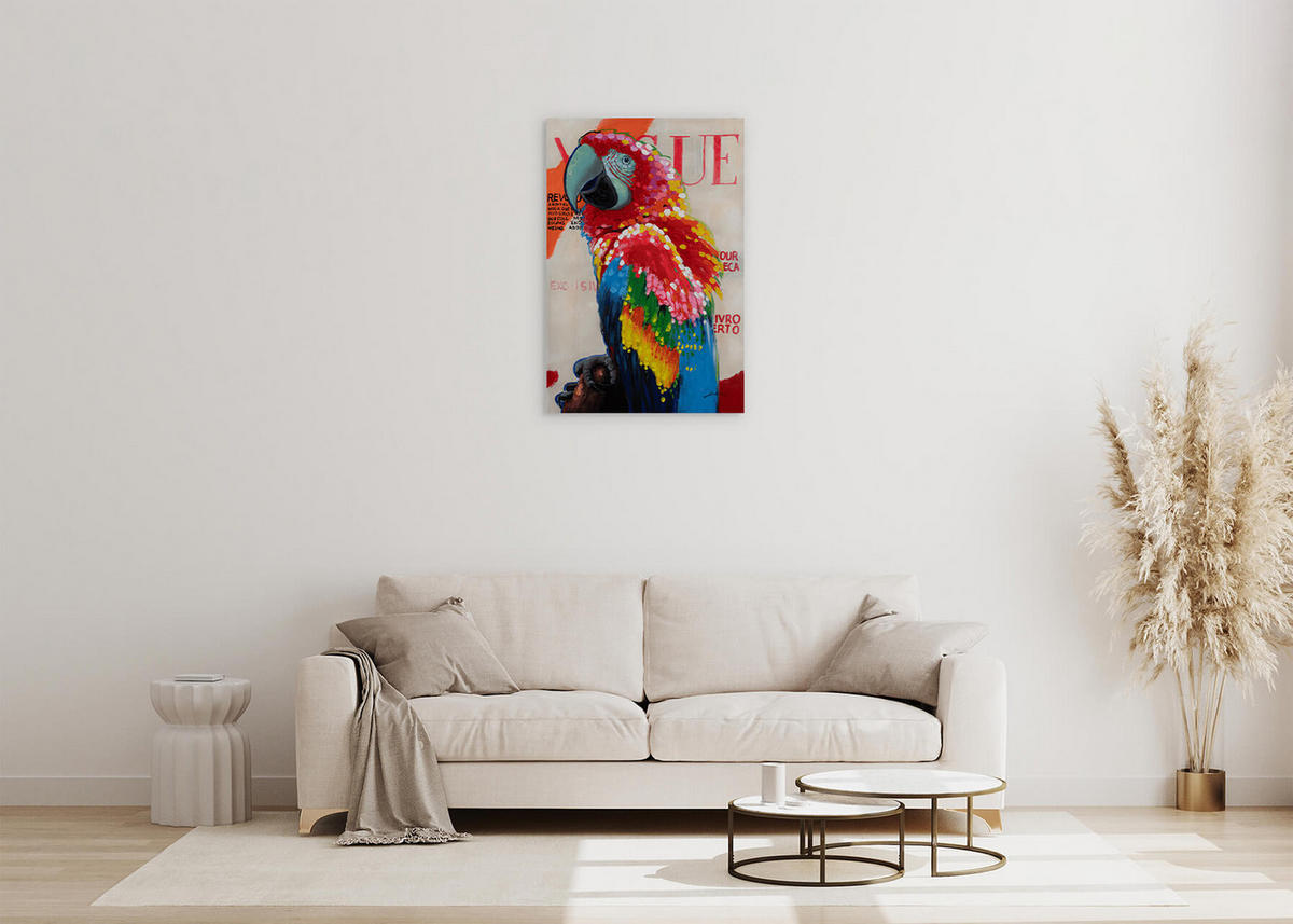 RUČNE MAĽOVANÝ AKRYLOVÝ OBRAZ 60/90 cm, viacfarebný, abstraktný dekoratívny motív - viacfarebná, drevo/textil (60/90cm) - KUNSTLOFT
