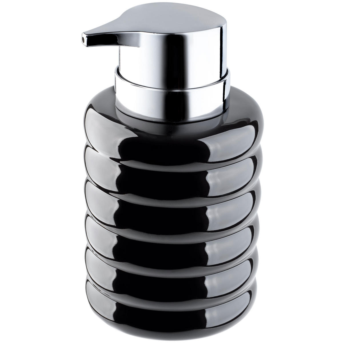 SEIFENSPENDER mit Pumpe 490 ml, schwarz - Schwarz, Keramik (9/15cm) - KADAX