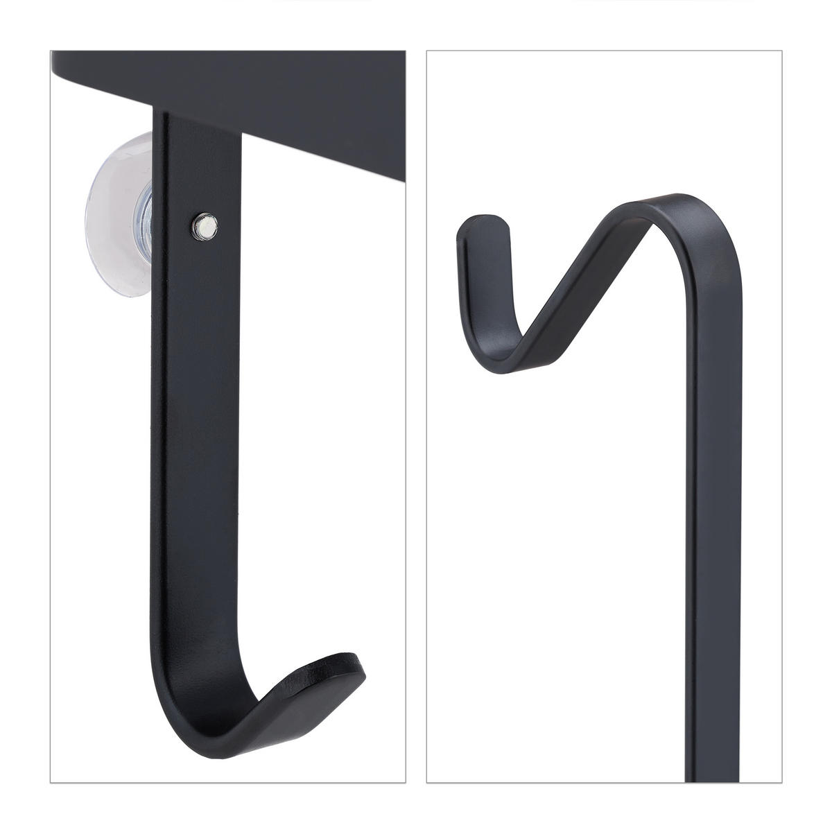 DUSCHABLAGE - Schwarz, Metall (33/72.5/23cm) - Relaxdays