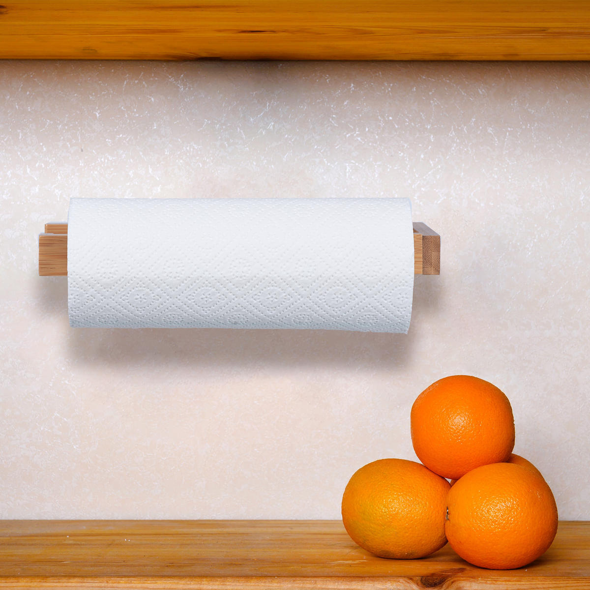 KÜCHENROLLENHALTER - Hellbraun, Holz (31/3/9cm) - Relaxdays