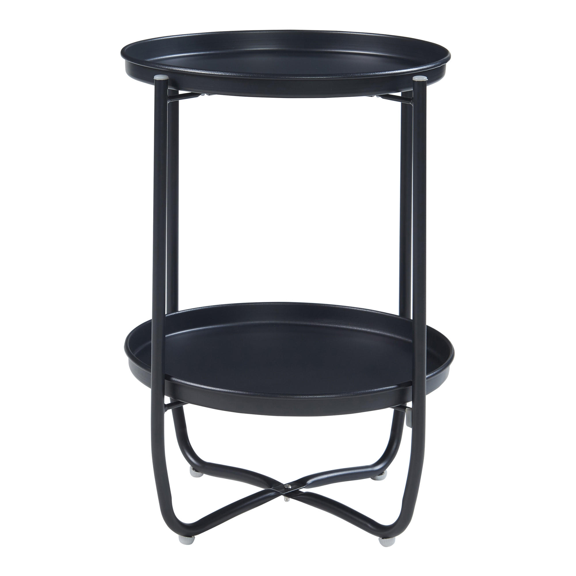 Thumbnail - [en.casa] Tabletttisch, Schwarz, Metall, Rund, 40x57.5x40 cm, Gartenmöbel, Gartentische, Beistelltische outdoor