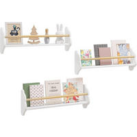 KINDER-WANDREGAL 3er Set, Kiefernholz, 65 x 12,7 x 23cm, Weiß - Weiß, Holz/Holzwerkstoff (65/23/12.7cm) - Woltu