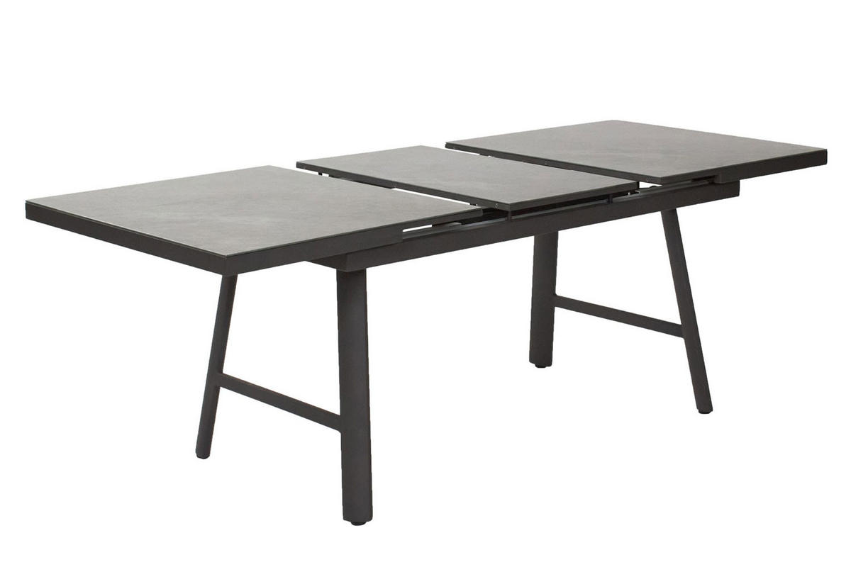 GARTENTISCH Burundi 160/210x90x77,5 cm, Keramik, Anthrazit - Anthrazit, Keramik (90/160/77.5cm) - dasmöbelwerk