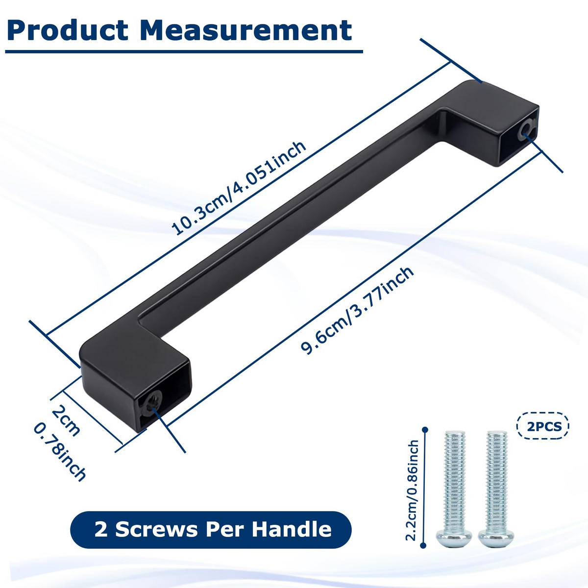MÖBELGRIFF 10er-Set 96 mm - Schwarz, Metall (1.1/3.3/1.02cm)