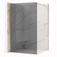 DUSCHWAND Rea Flexi Grey / Gold 130 - Goldfarben, Glas (120/130/195cm) - REA