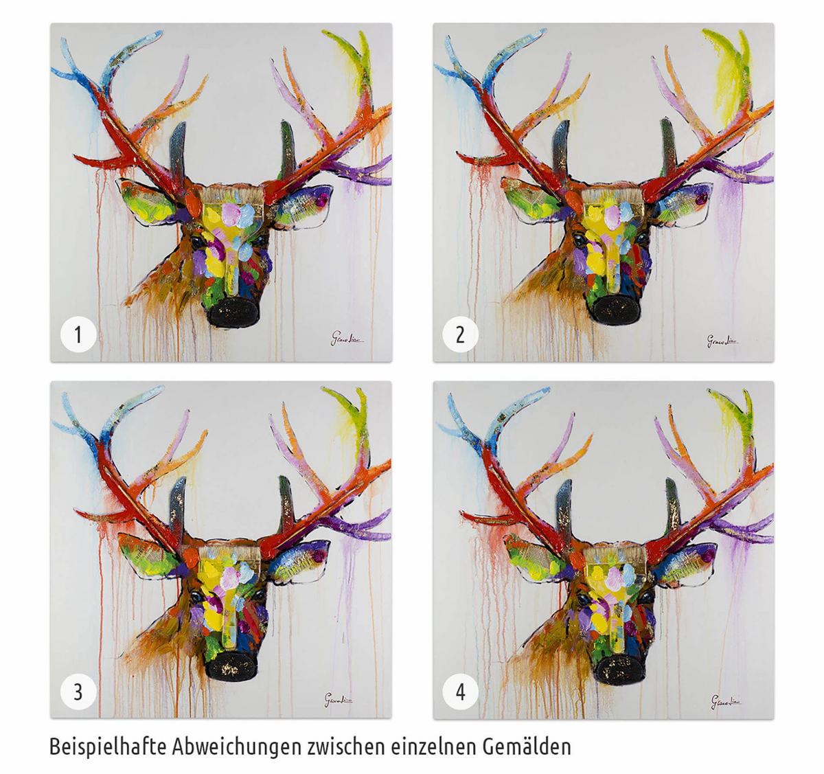 ÖLGEMÄLDE 80/80 cm - Multicolor, Holz/Textil (1.6/80cm) - KUNSTLOFT