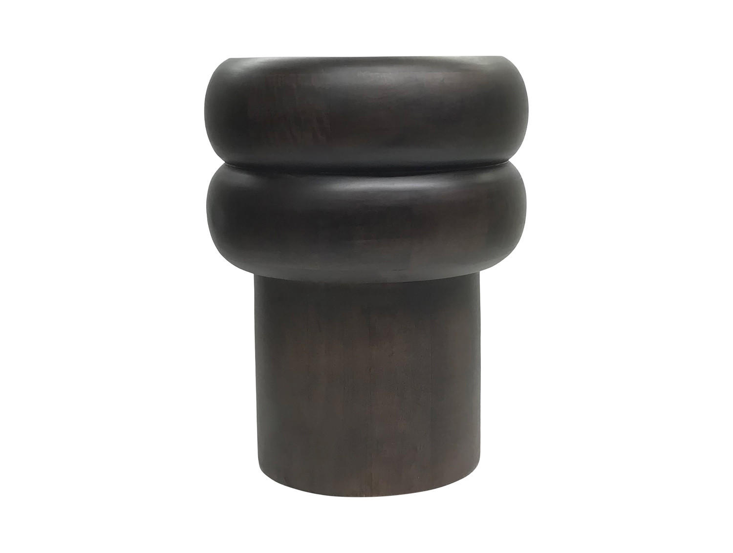 HOCKER Senuelo Silber Ø35/45.5 cm - Braun, Holz (35/45.5/35cm) - Leitmotiv