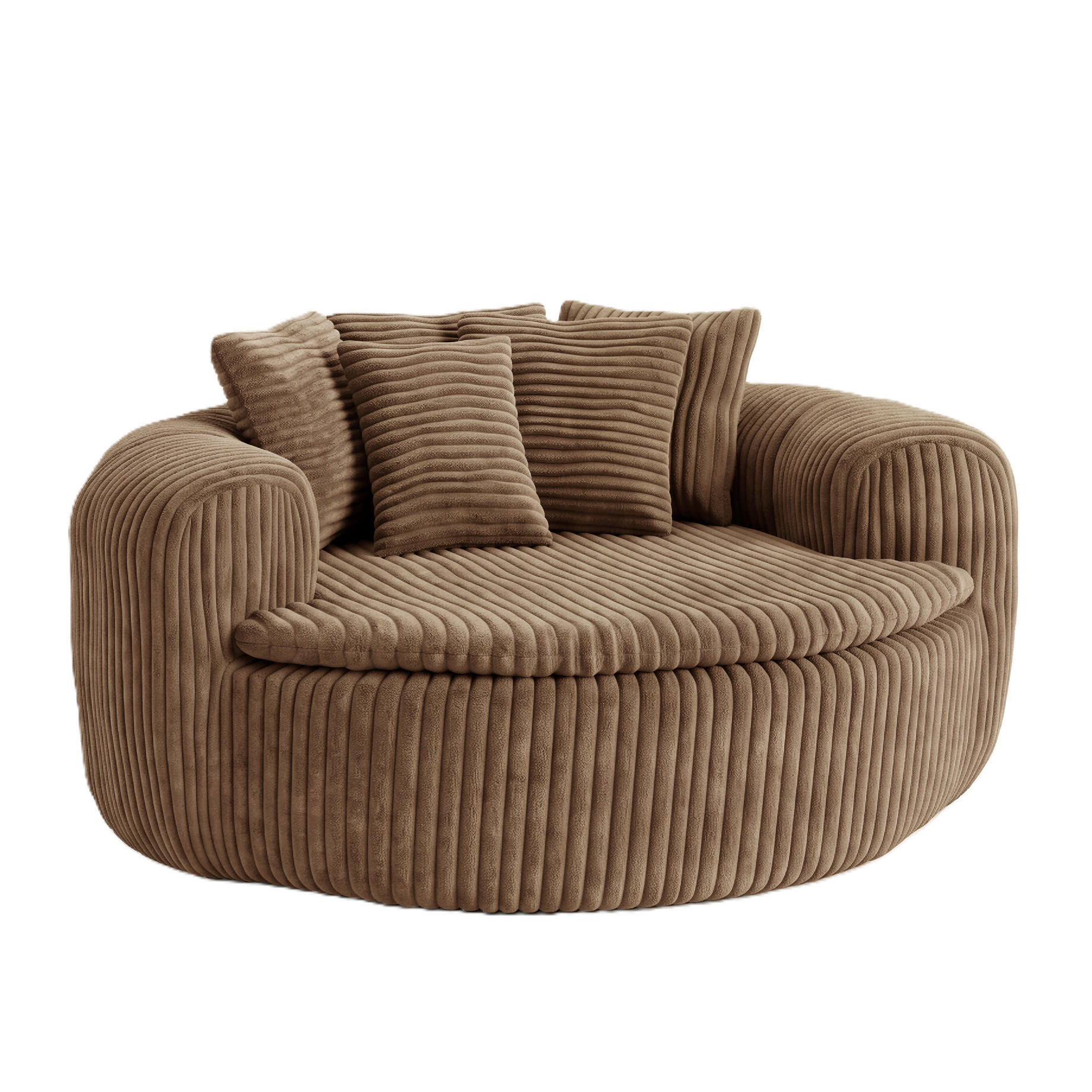 SITZSACK Cord Extrabreit mit 5 Kissen - Sandfarben, Textil (145/59/133cm) - Urban Meuble