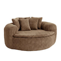 SITZSACK Cord Extrabreit mit 5 Kissen - Sandfarben, Textil (145/59/133cm) - Urban Meuble