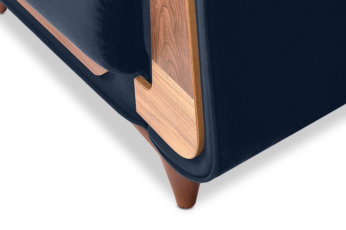 SESSEL GUSTAVO mit Armlehnen, blau - Blau/Braun, Holz/Holzwerkstoff (83/95/92cm) - KONSIMO®