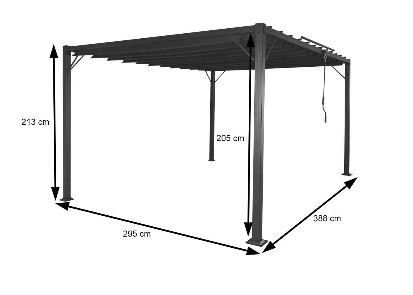 PERGOLA Anthrazit - Anthrazit, Metall (388/213/295cm) - MCW