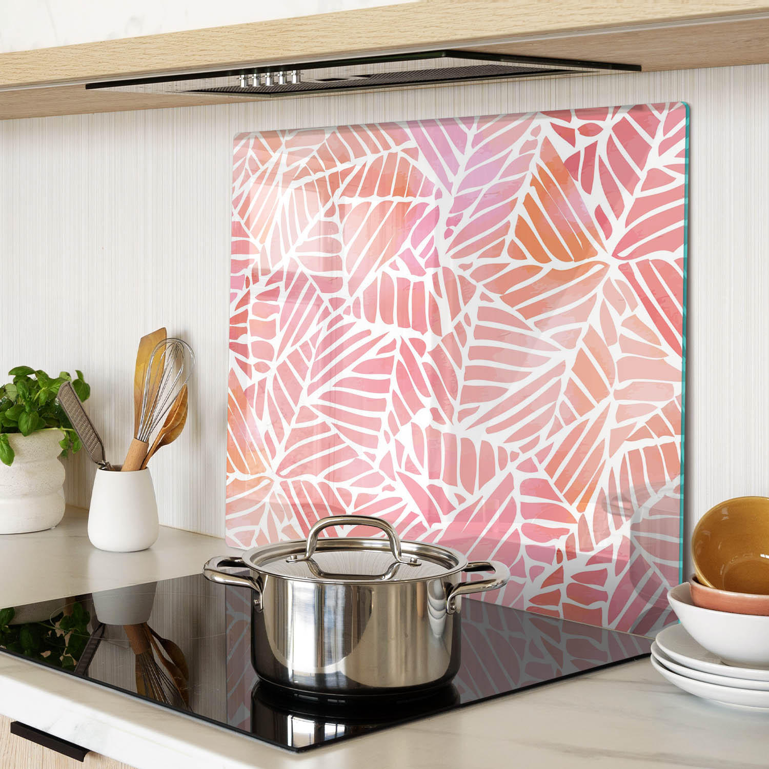 GLASPLATTE 60x52 cm Abstrakt - Pink, Glas (60/0.4/52cm) - TULUP
