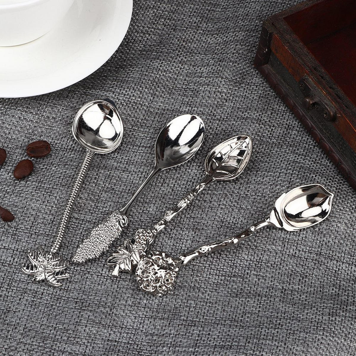 BESTECK-SET 8-teilige Kaffeelöffel-Set Zinklegierung - Silberfarben, Metall