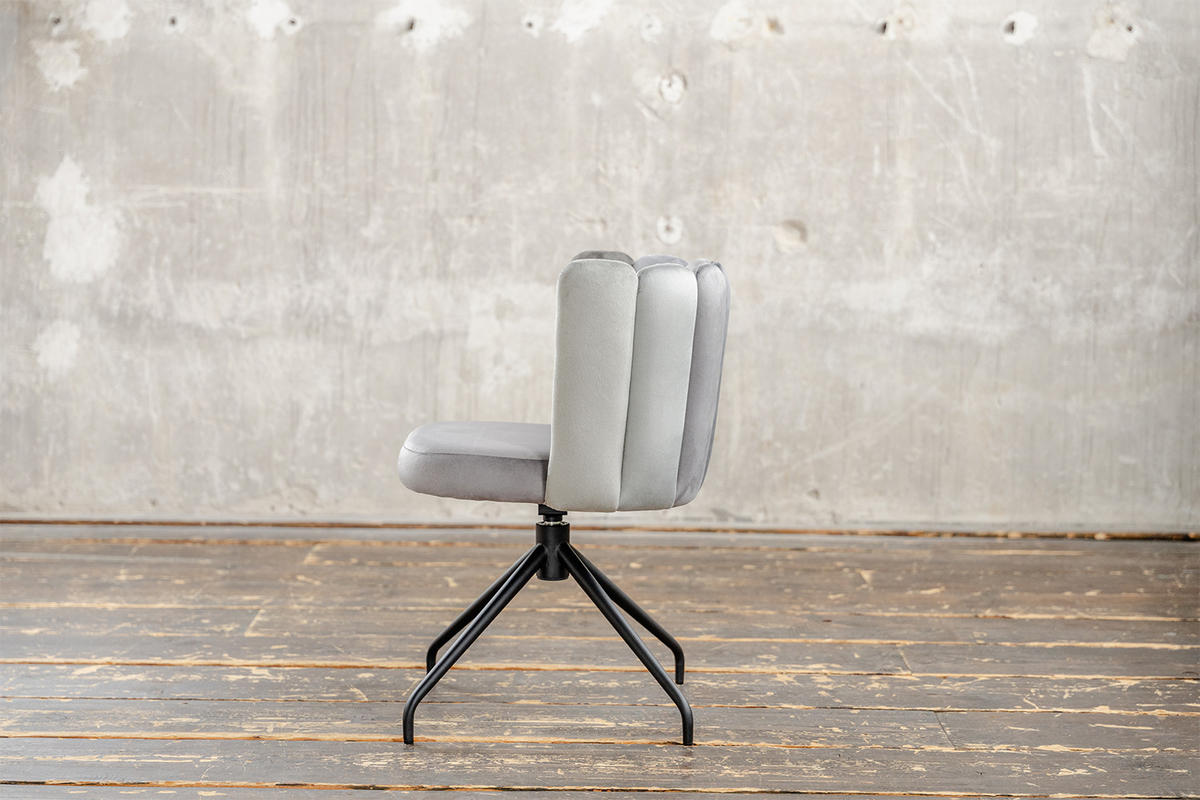 ESSZIMMERSTUHL JADA Grau Velvet Drehbar (360°) - Grau, Kunststoff/Textil (58/79/55cm) - KAWOLA