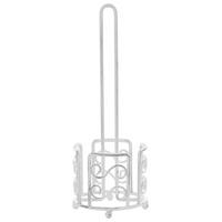 TOILETTENPAPIERSTÄNDER Metall Antik Optik weiß Mandi - Weiß, Metall (16/41/16cm) - Beliani