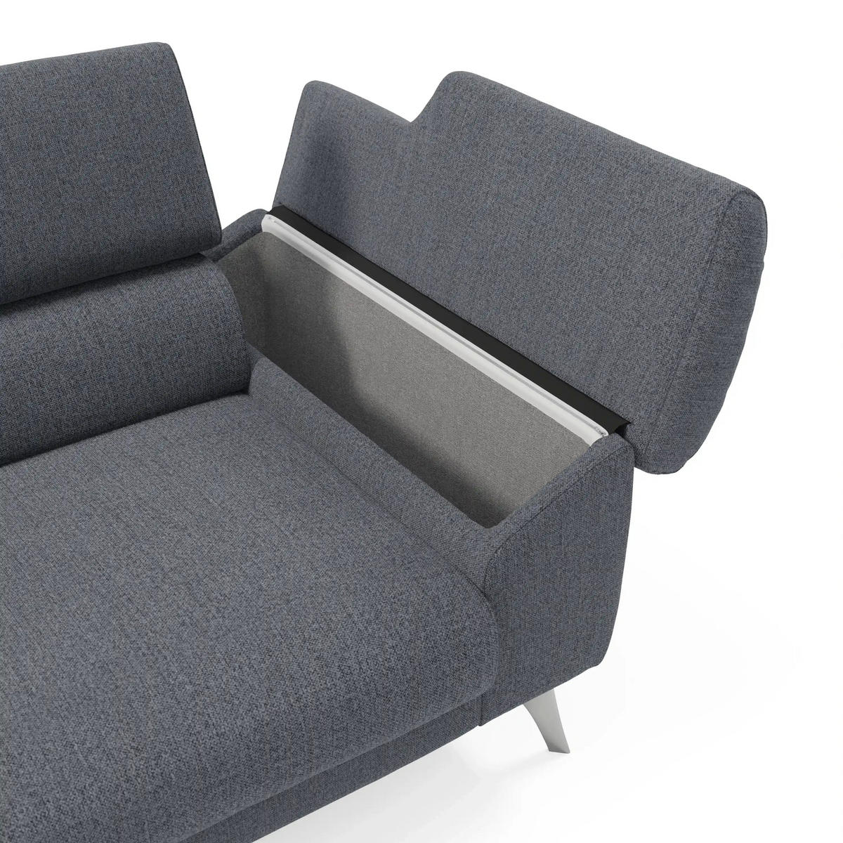 LINEARSOFA Donatello - Graphitfarben, Metall (183/76/102cm) - Divani.store