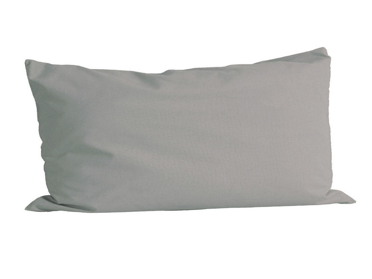 KISSENBEZUG Basic 100% Baumwolle grau 80/40 cm - Grau, Textil (40/80cm) - beties Heimtextil