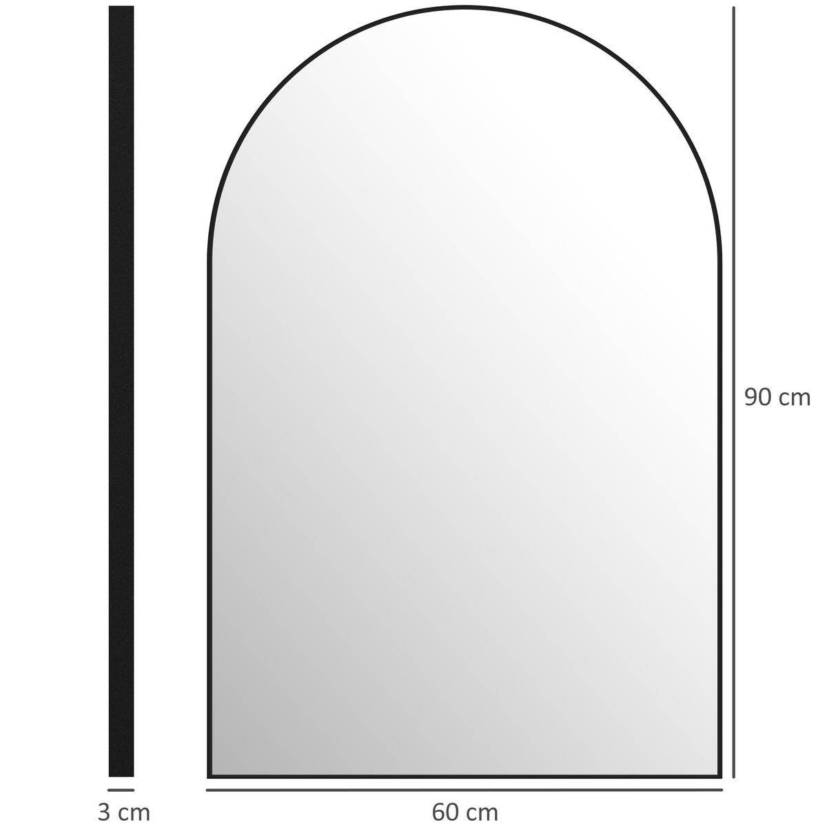 WANDSPIEGEL Schwarz 60/3/90 cm - Schwarz, Glas (60/90/3cm) - PANGIVO