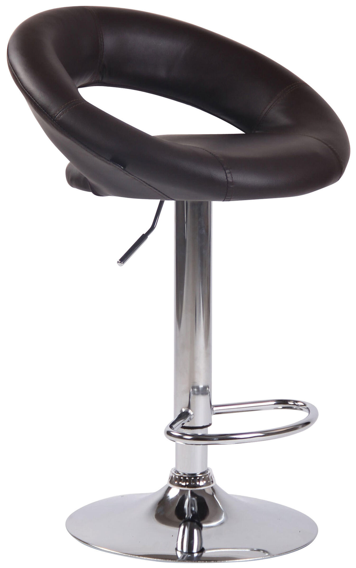 BARHOCKER Olin, Gestell Metall in Chromoptik, Kunstleder Braun - Chromfarben/Braun, Kunststoff/Textil (53/100/47cm) - TPFLiving