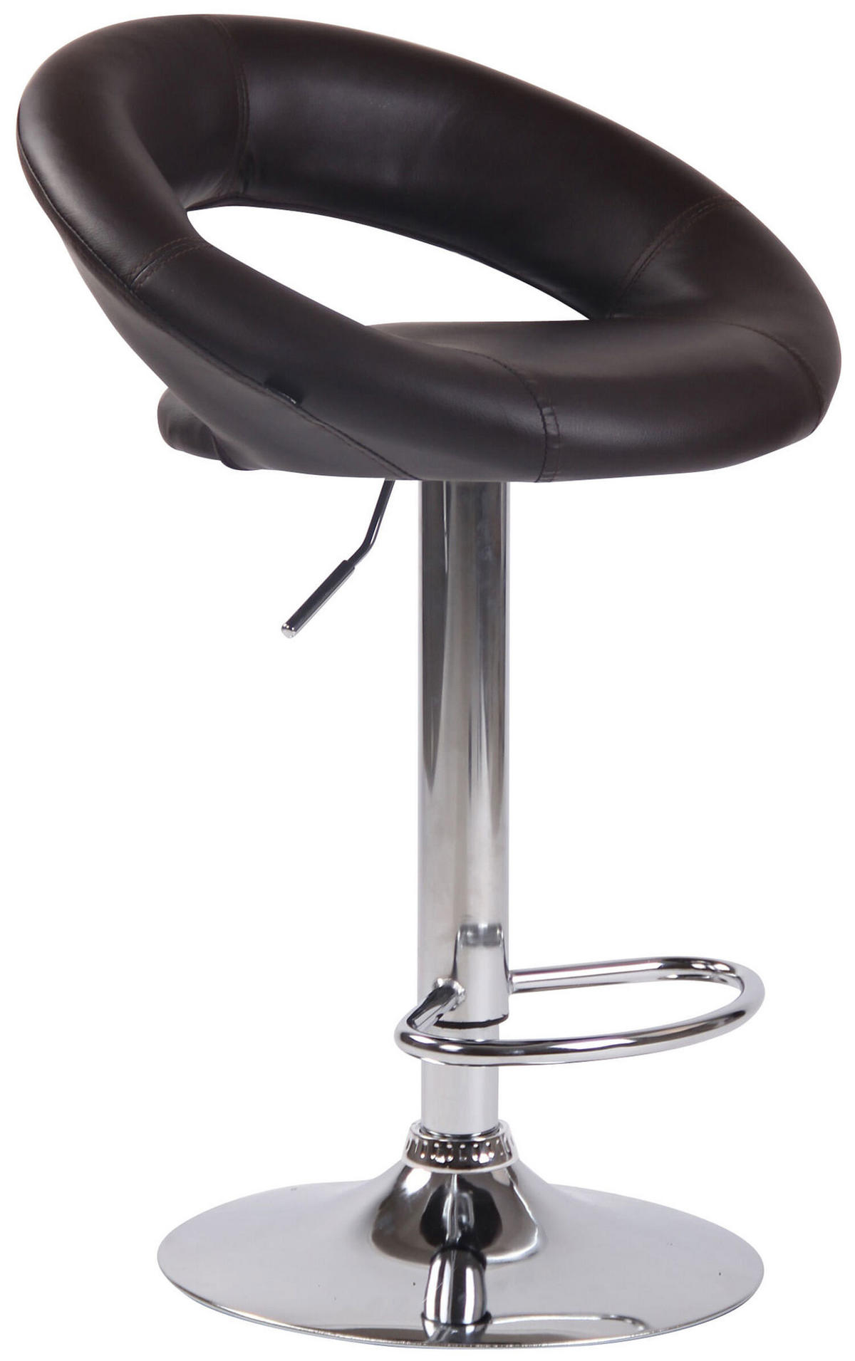 BARHOCKER Olin, Gestell Metall in Chromoptik, Kunstleder Braun - Chromfarben/Braun, Kunststoff/Textil (53/100/47cm) - TPFLiving