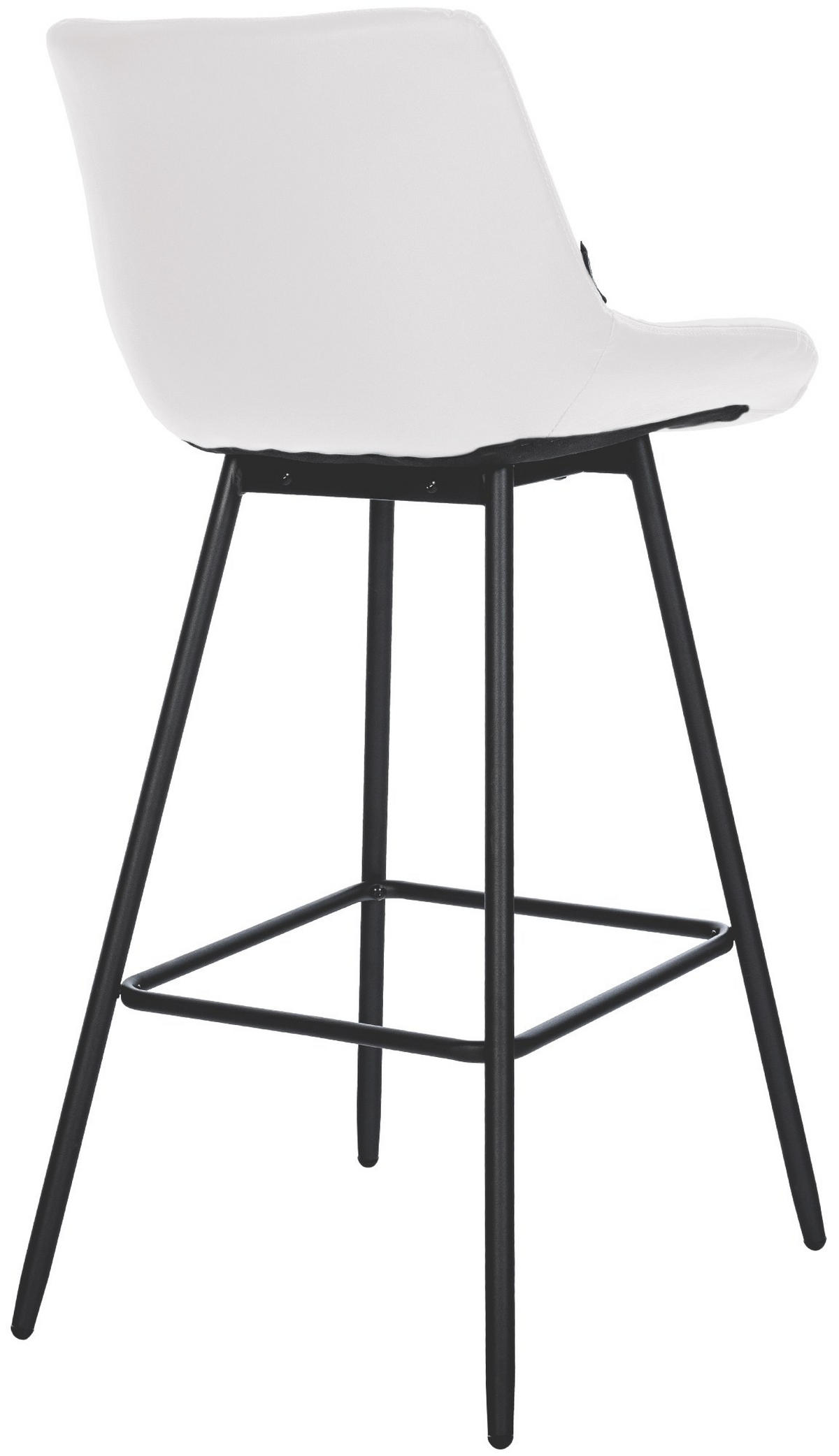 BARHOCKER Lederlook weiß - Schwarz/Weiß, Textil/Metall (49/104/56cm) - CLP