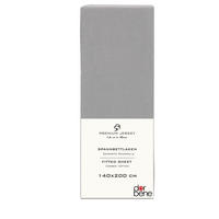 SPANNBETTLAKEN Premium Jersey Baumwolle - Hellgrau, Naturmaterialien (140/200cm) - DarBene
