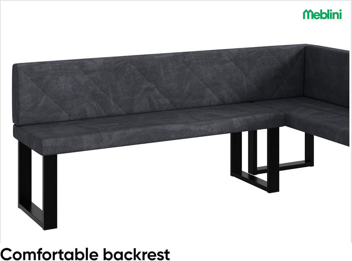 ECKBANK ERIC_U - Dunkelgrau, Textil (142/196cm) - Meblini