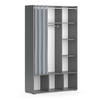 KLEIDERSCHRANK Luigi Grau 105.8 x 178.1 cm mit Vorhang-Kleiderstange - Grau, Holzwerkstoff (38/178.1/105.8cm) - Vicco