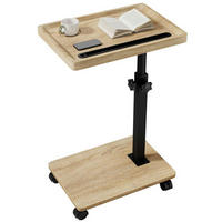 BEISTELLTISCH mit Rollen höhenverstellbar und 360° drehbar - Braun, Holzwerkstoff (39/29/85cm)