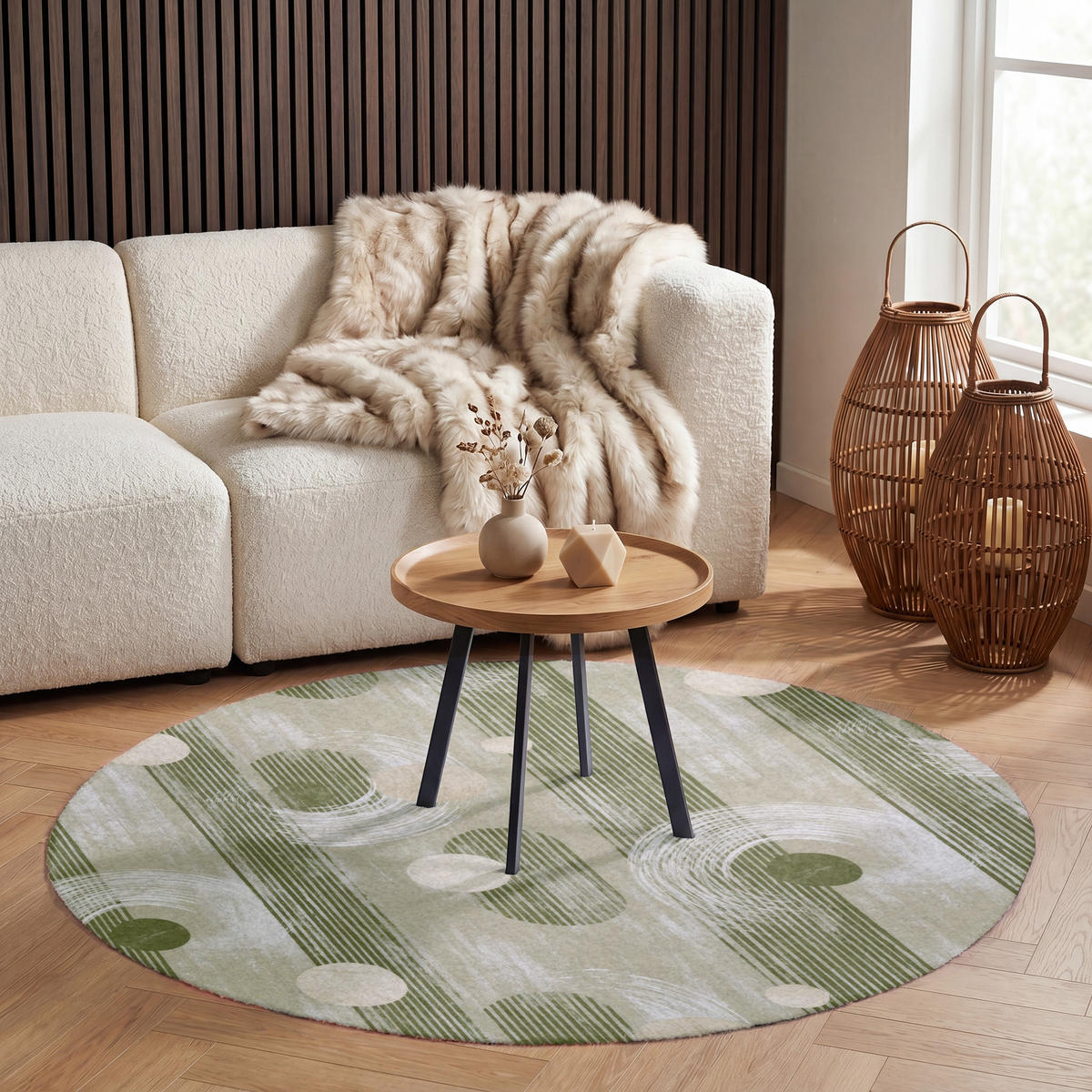 KOBERCE - Umelecké - Moderné - Zelené - 120x120 cm - olivovozelená, textil/plast (120/0.4cm) - OnlyWow
