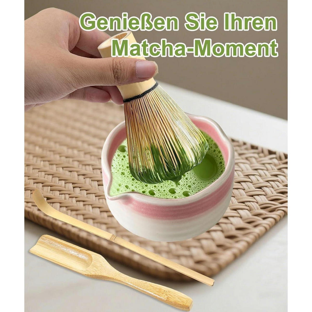MATCHA Set 3-teilig Bambus - Braun, Naturmaterialien (10/10/10cm)