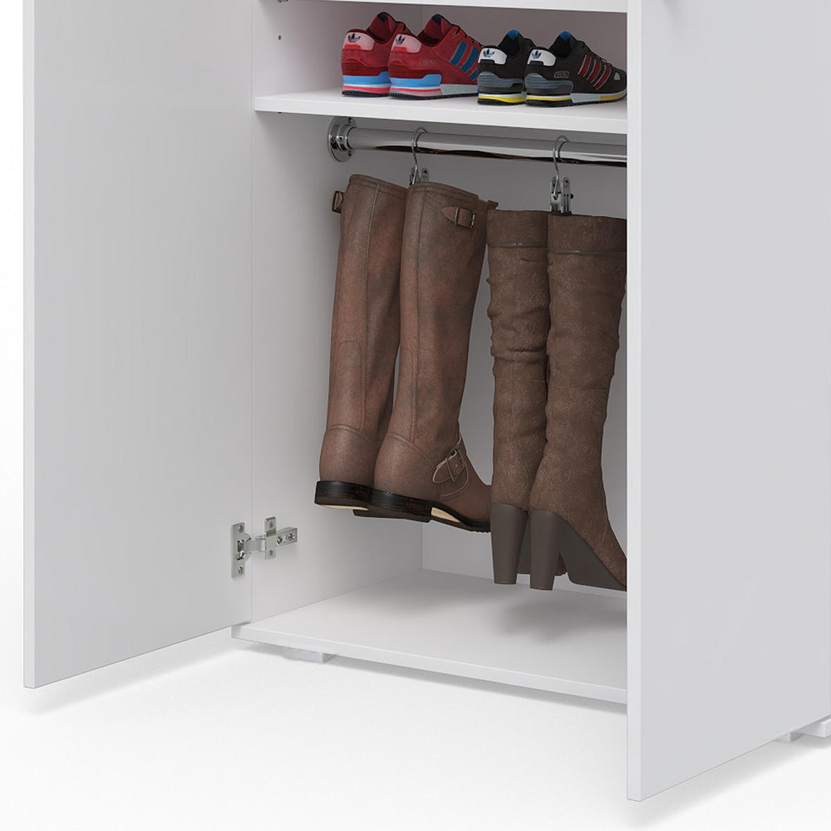SCHUHSCHRANK Torge Weiß 80 x 178 cm - Weiß, Holzwerkstoff (80/178/39cm) - Vicco