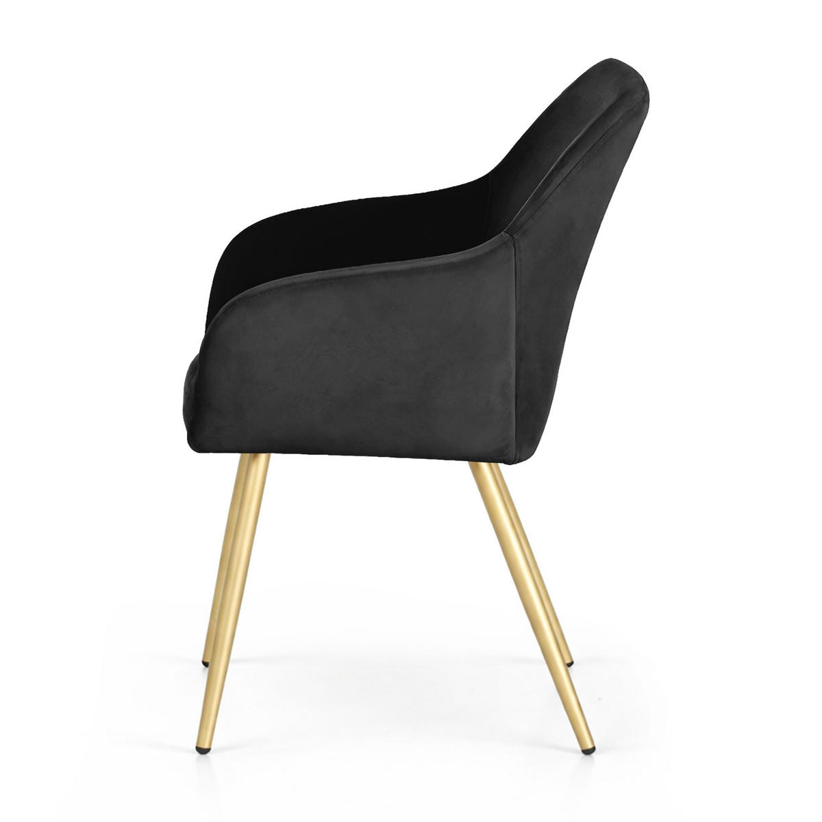 POLSTERSTUHL 6er Set, Metallbeine Schwarz, Gold 54,5/83/58 - Schwarz, Textil (55/83/58cm) - RAUMHIRSCH FURNITURE