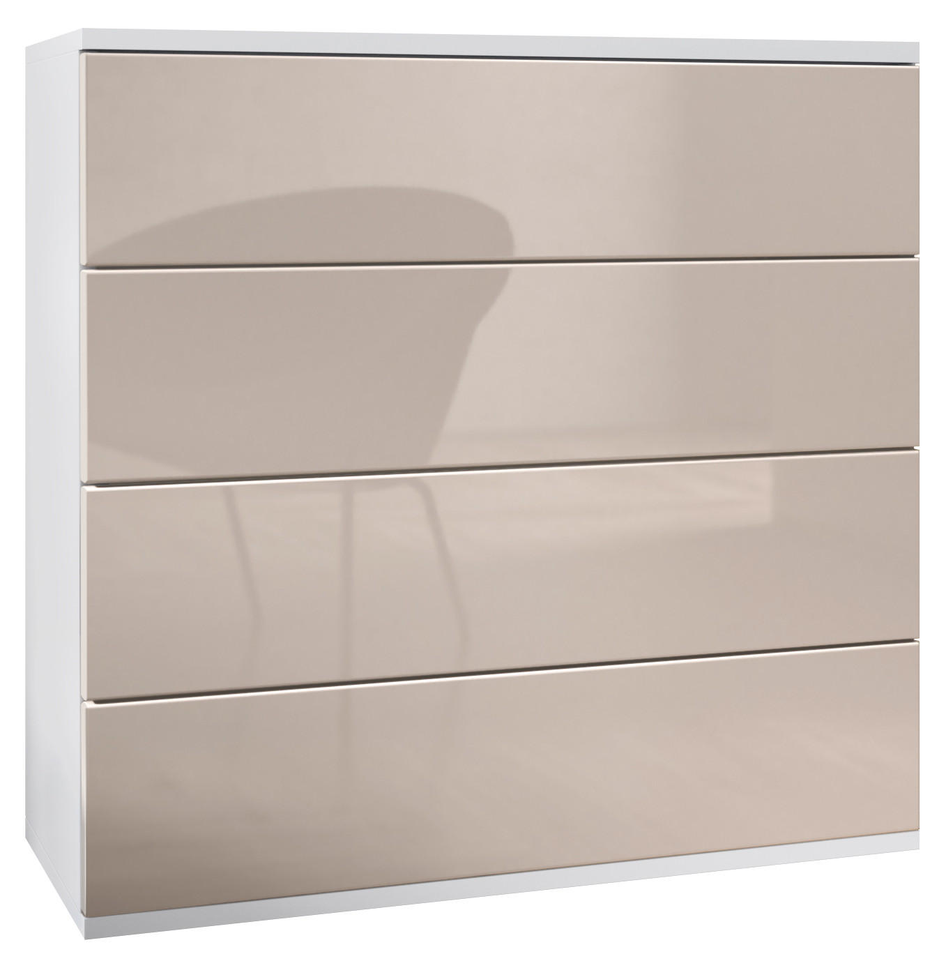 KOMMODE Pavos Sandgrau Hochglanz - Sandfarben, Holzwerkstoff (76/76/35cm) - Vladon