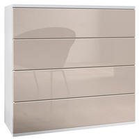 KOMMODE Pavos Sandgrau Hochglanz - Sandfarben, Holzwerkstoff (76/76/35cm) - Vladon