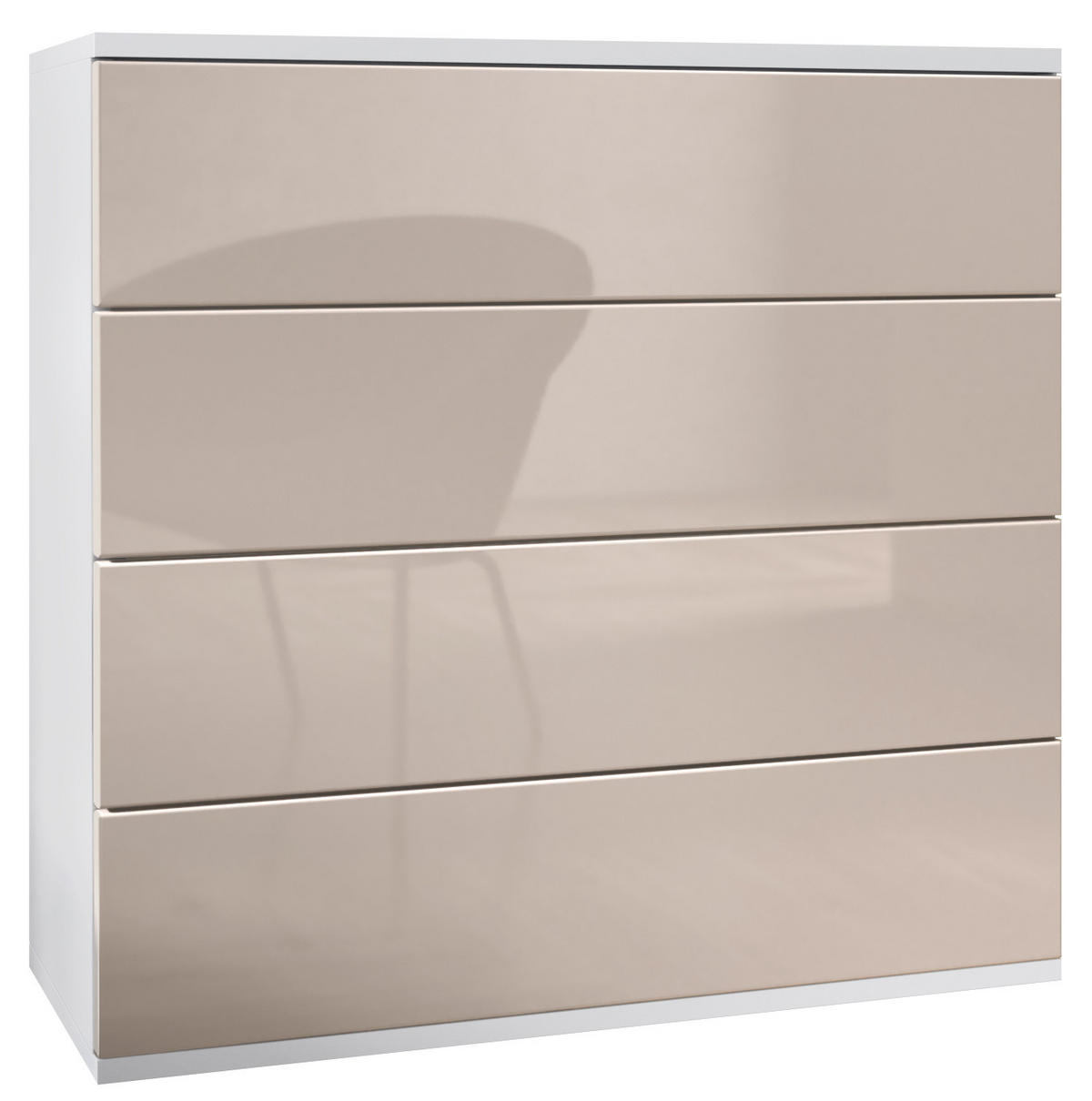 KOMMODE Pavos Sandgrau Hochglanz - Sandfarben, Holzwerkstoff (76/76/35cm) - Vladon