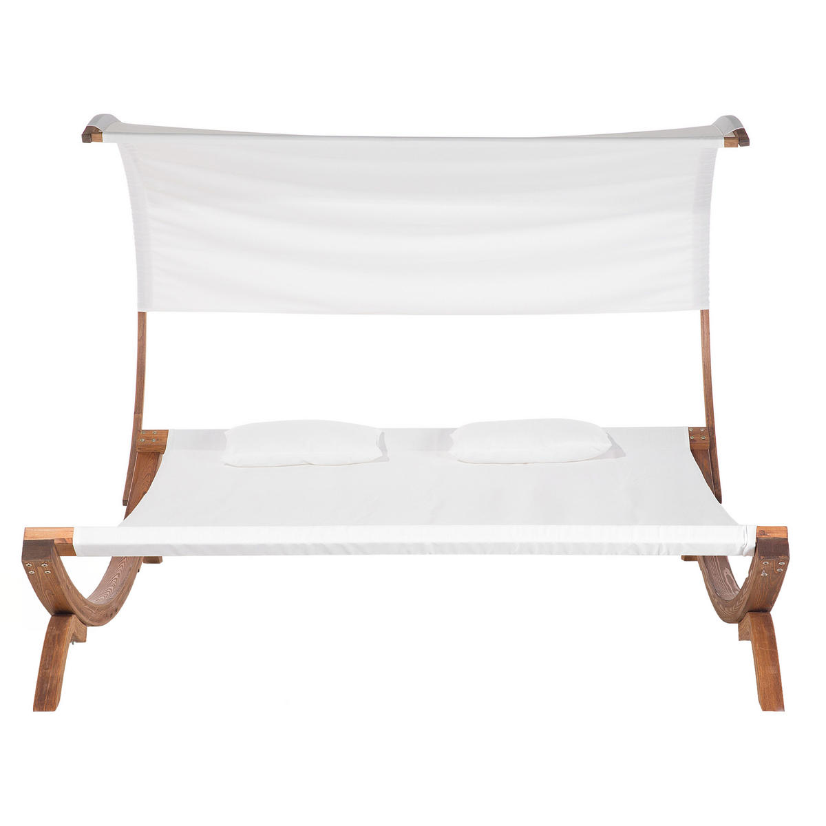 GARTENLIEGE weiß Teramo - Weiß, Textil (205/160/225cm) - Beliani