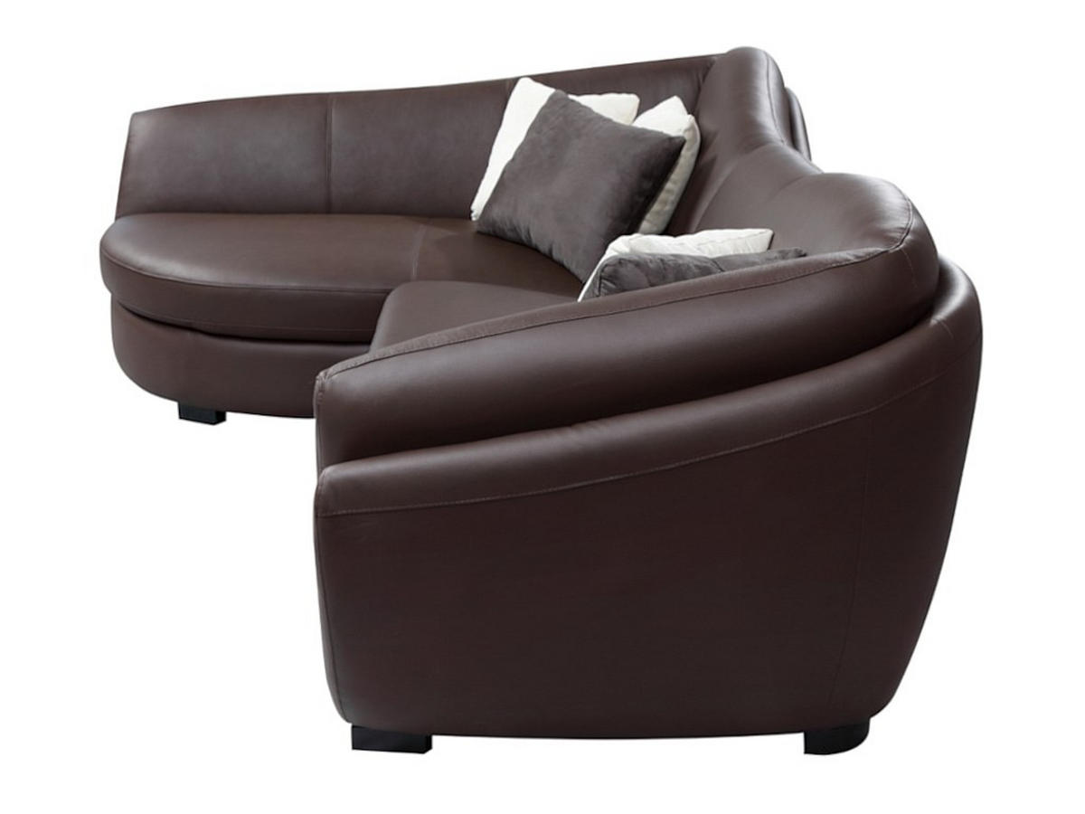 SOFA - 5 Personen - leder - schokoladenbraun Caipi - Braun, Leder/Holz (285/85/175cm) - Vente-Unique