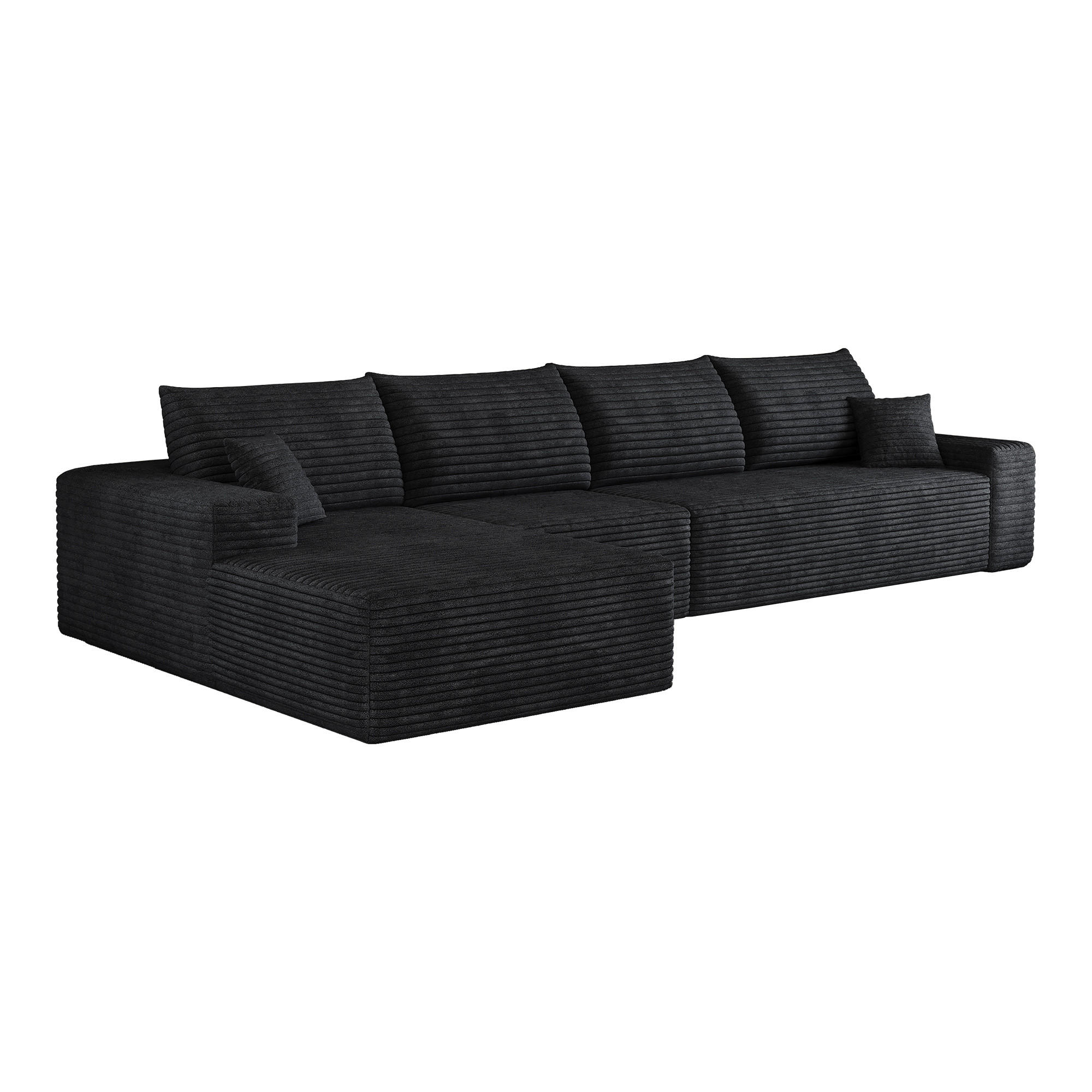 SOFA modular 340 cm Schwarz, ohne Montage - Schwarz, Kunststoff (175/270cm) - Meubliv