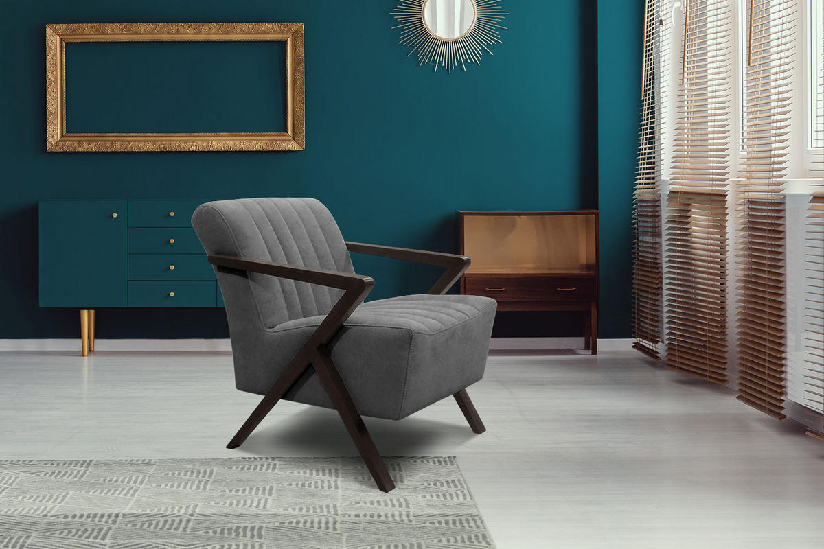 SESSEL LEBRON, grau - Grau, Holzwerkstoff/Textil (65/82/79cm) - Courtois Laville